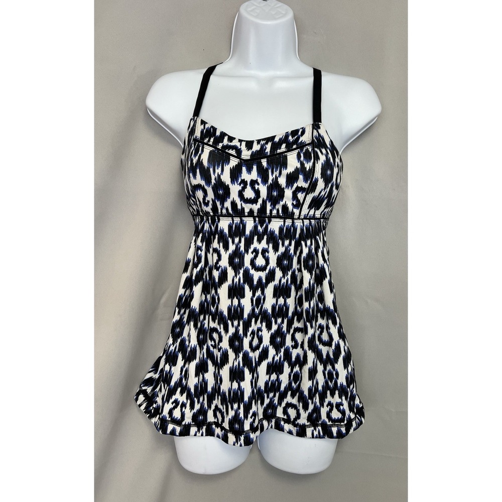 Lululemon Sprinkler Ikat Get Focused Tank Top Cinch Hem Size 4 Gym Training